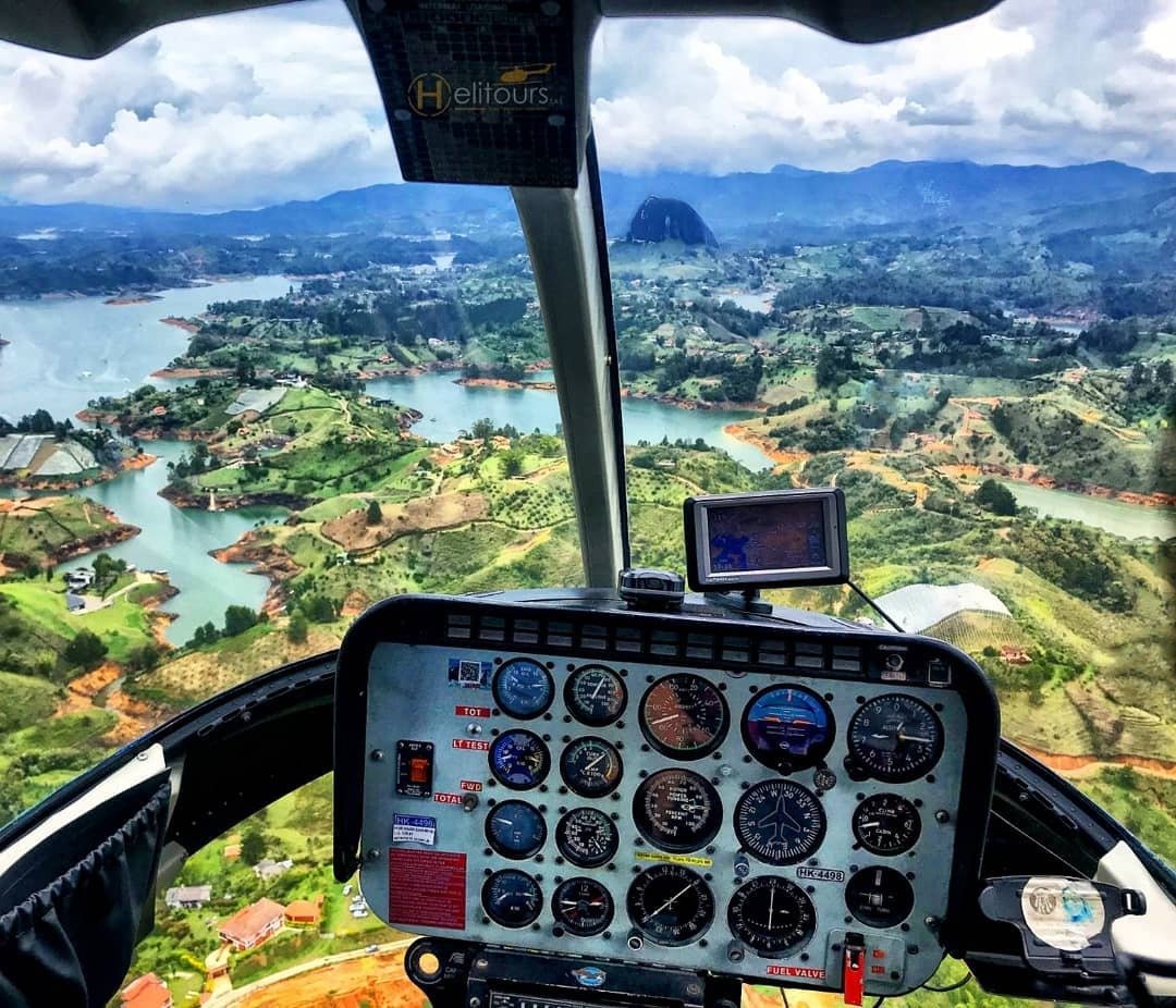 Vista aérea del embalse de Guatapé
